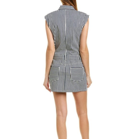 Anthropologie's Current/Elliot Railroad Stripe Sleeveless Jumpsuit Mini Dress - Picture 7 of 12